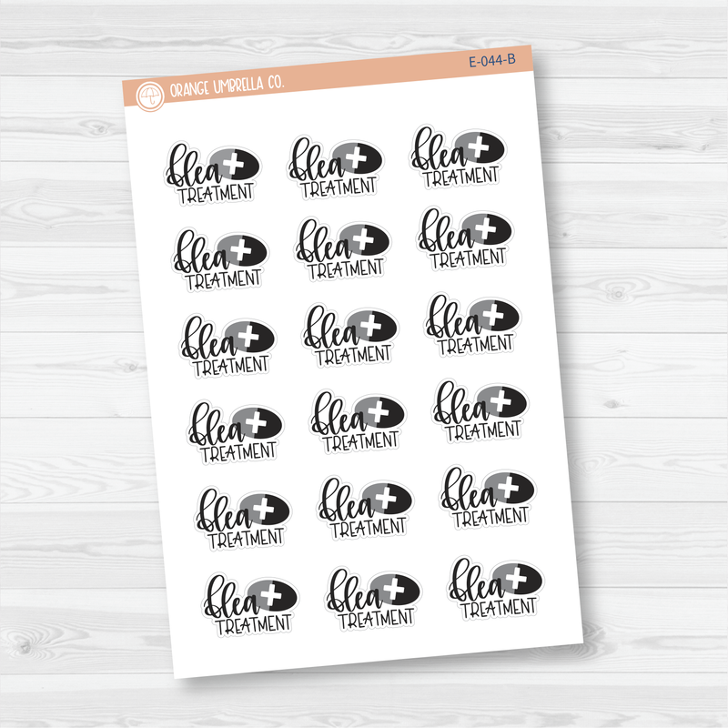 Pet Flea Treatment/Meds Icon Script Planner Stickers | E-044