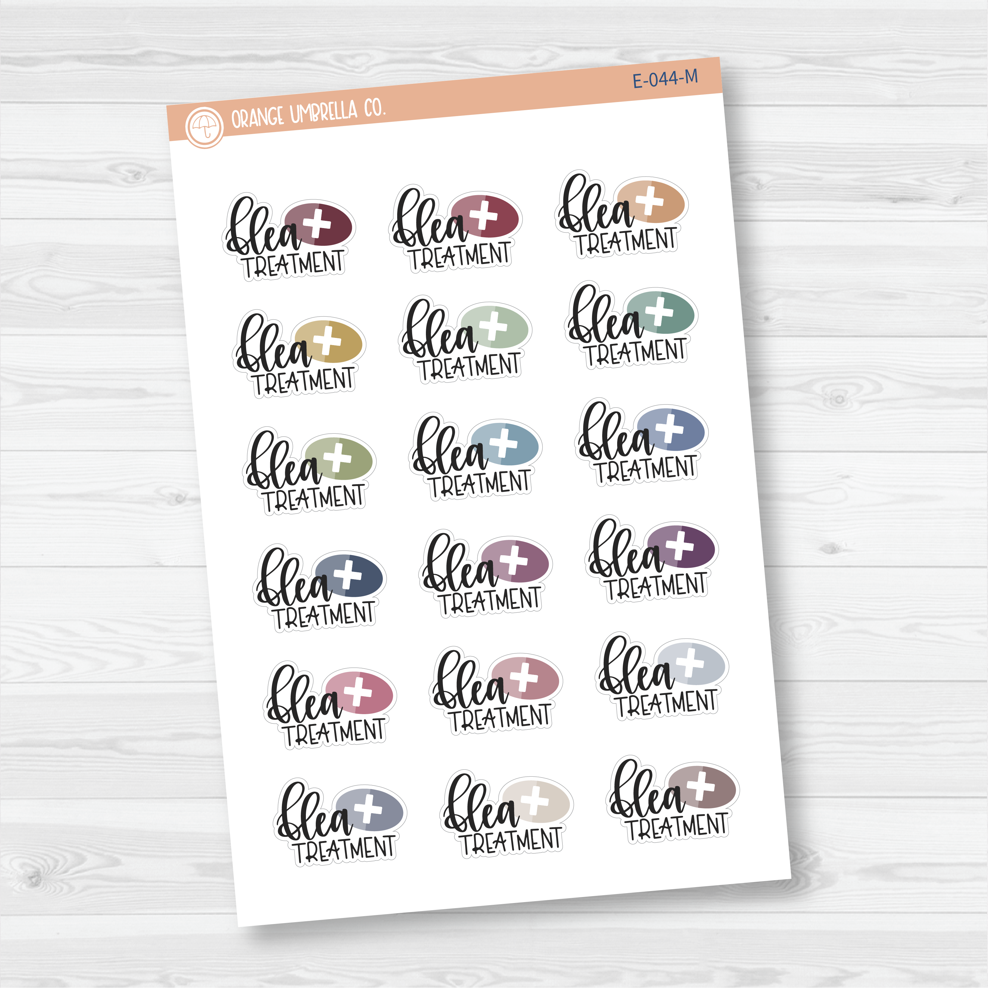 Pet Flea Treatment/Meds Icon Script Planner Stickers | E-044