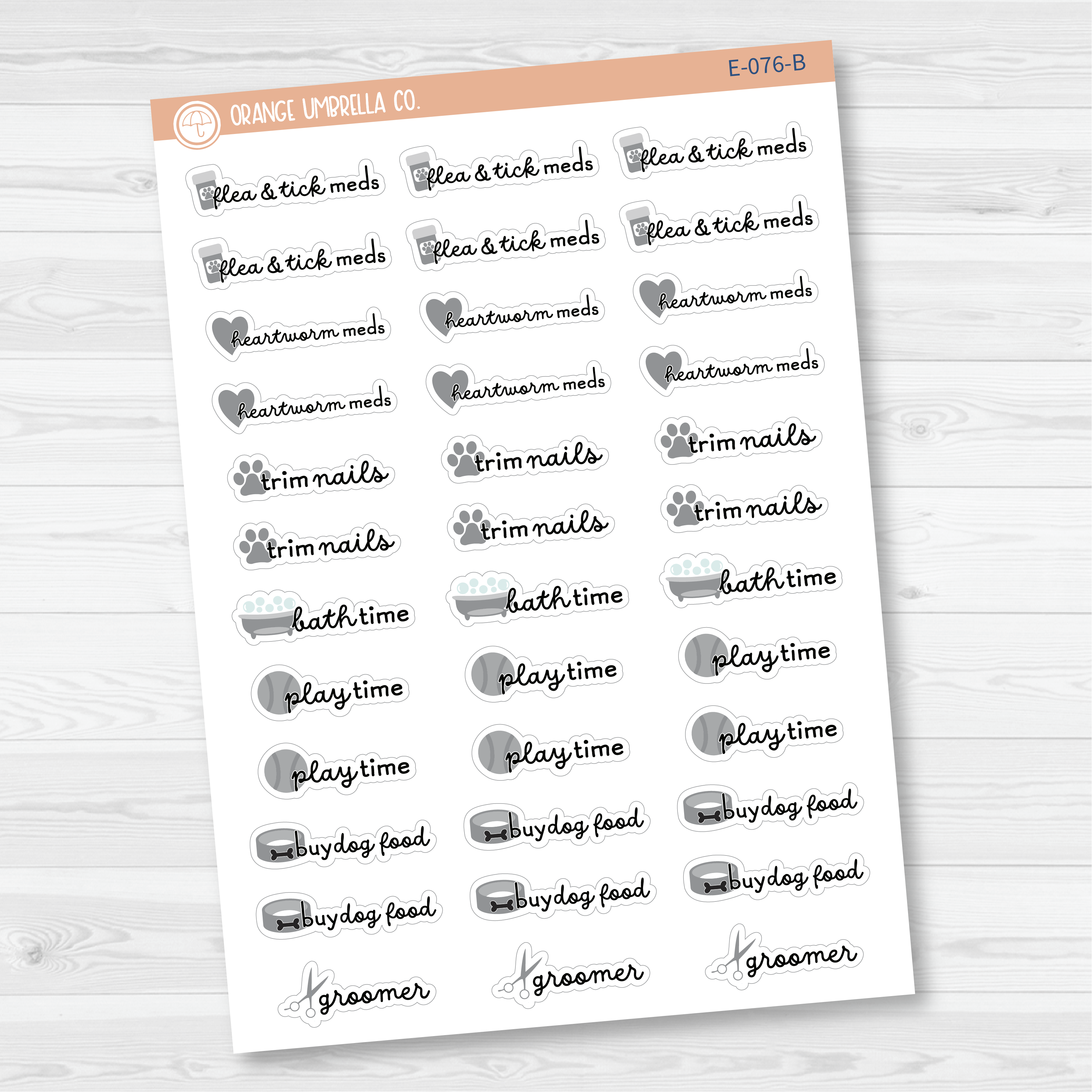CLEARANCE | Pet Related Mixed Event Icon Script Planner Stickers | F16 | E-076