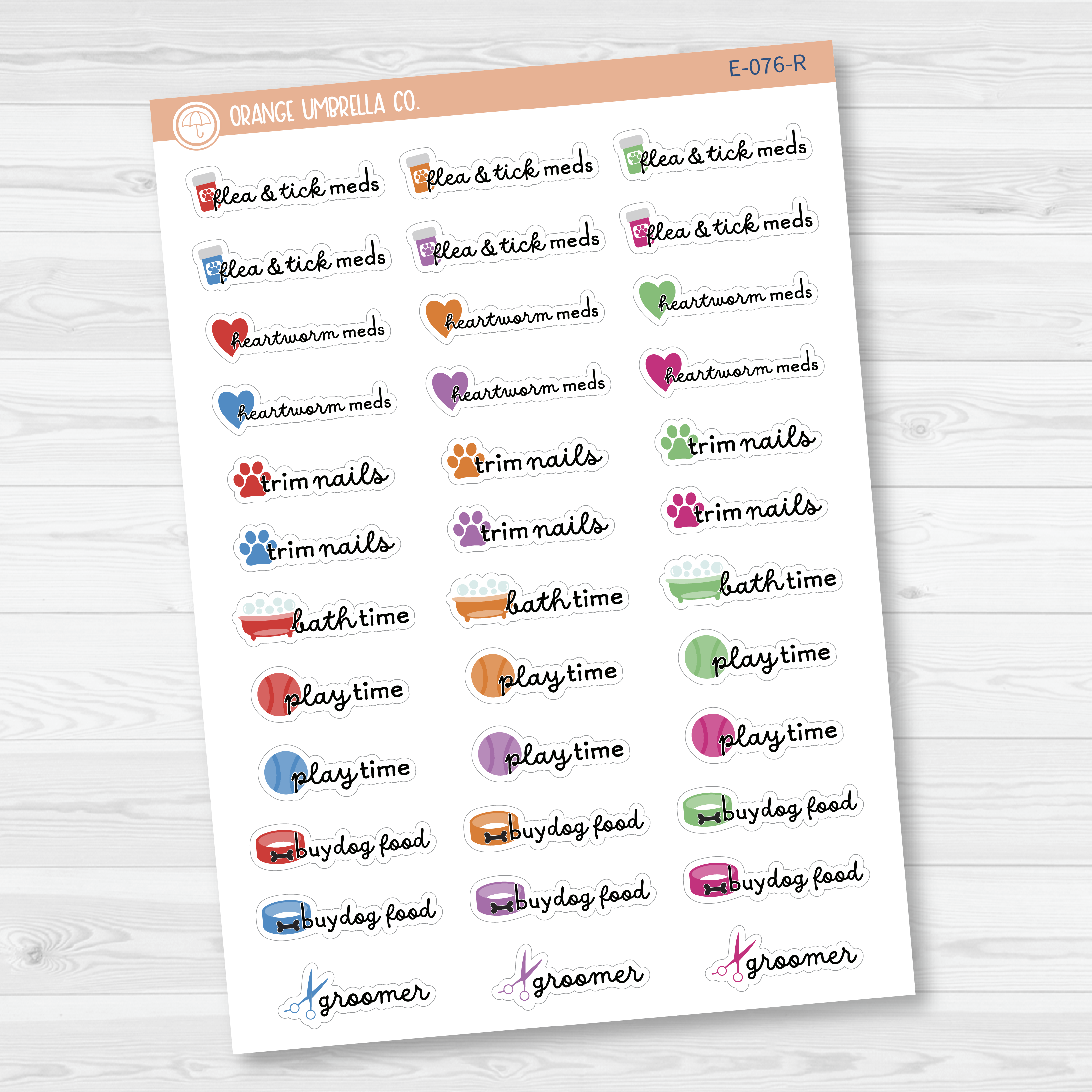 CLEARANCE | Pet Related Mixed Event Icon Script Planner Stickers | F16 | E-076