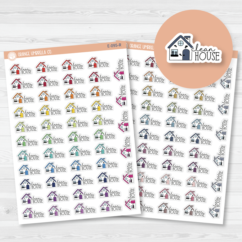 Clean House Icon Script Planner Stickers | FC11 | E-095