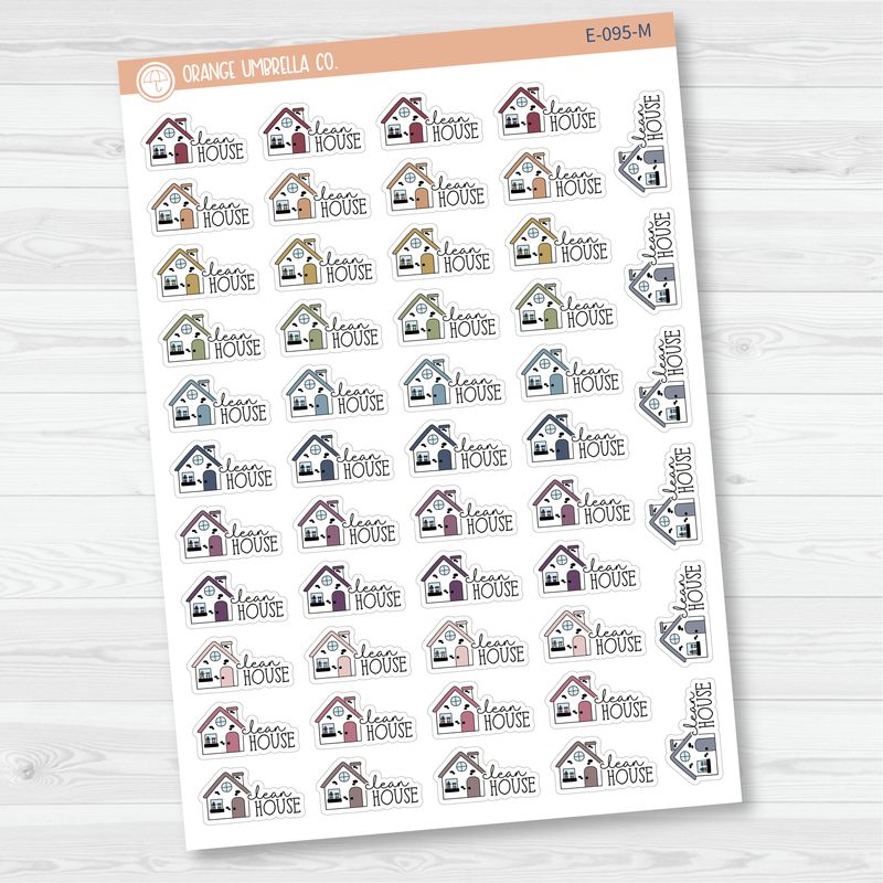 Clean House Icon Script Planner Stickers | FC11 | E-095