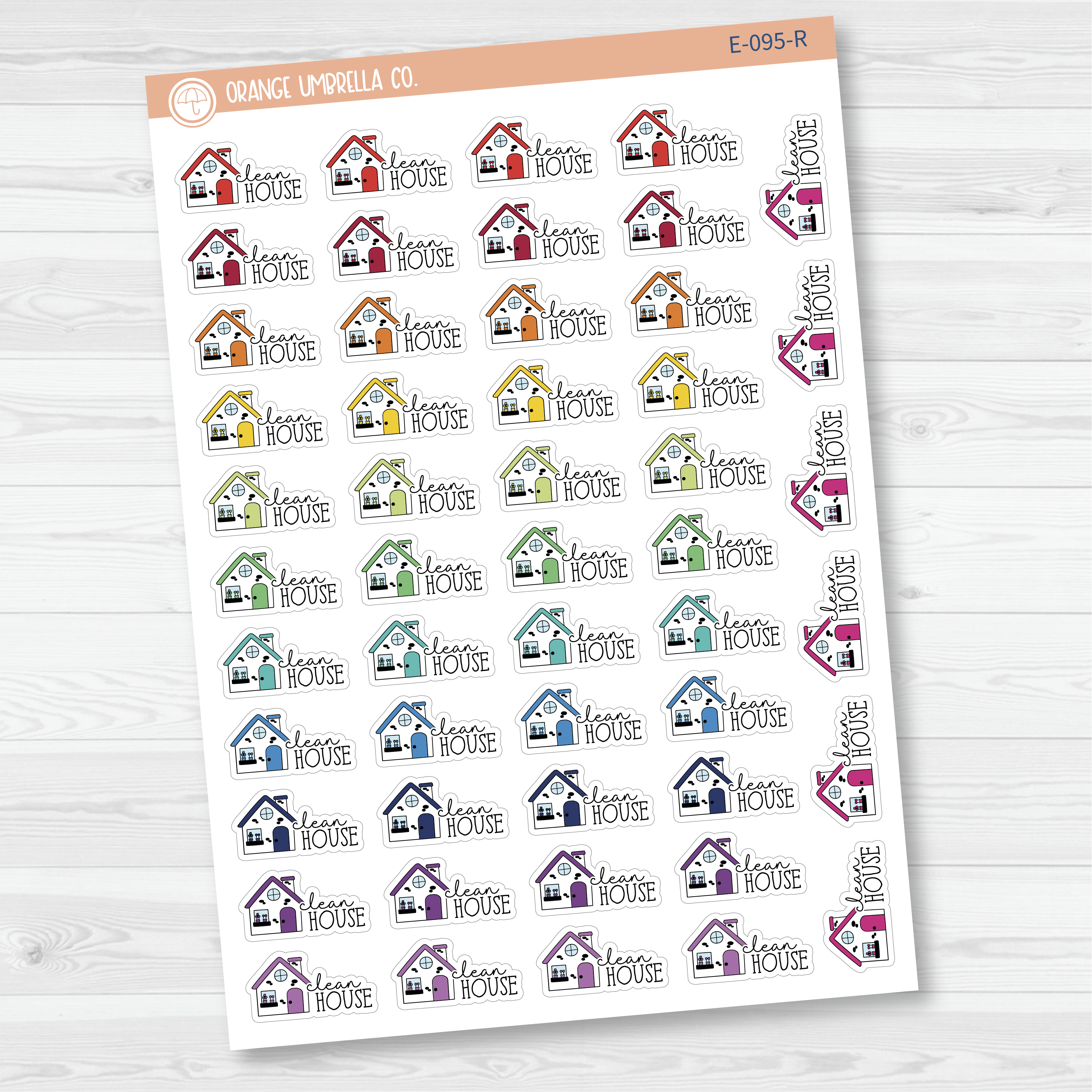 Clean House Icon Script Planner Stickers | FC11 | E-095