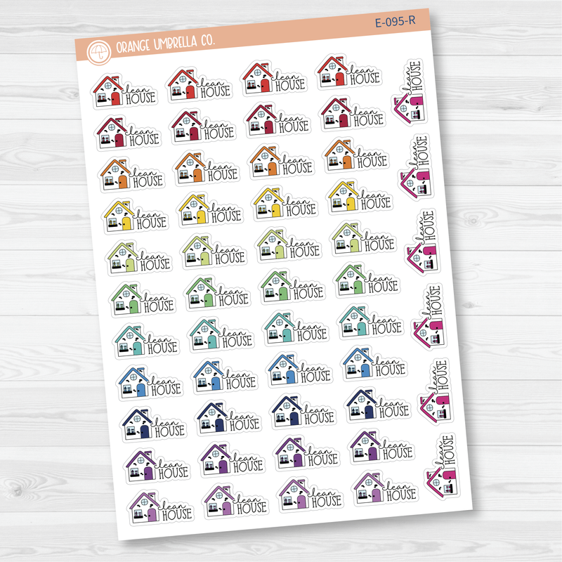 Clean House Icon Script Planner Stickers | FC11 | E-095