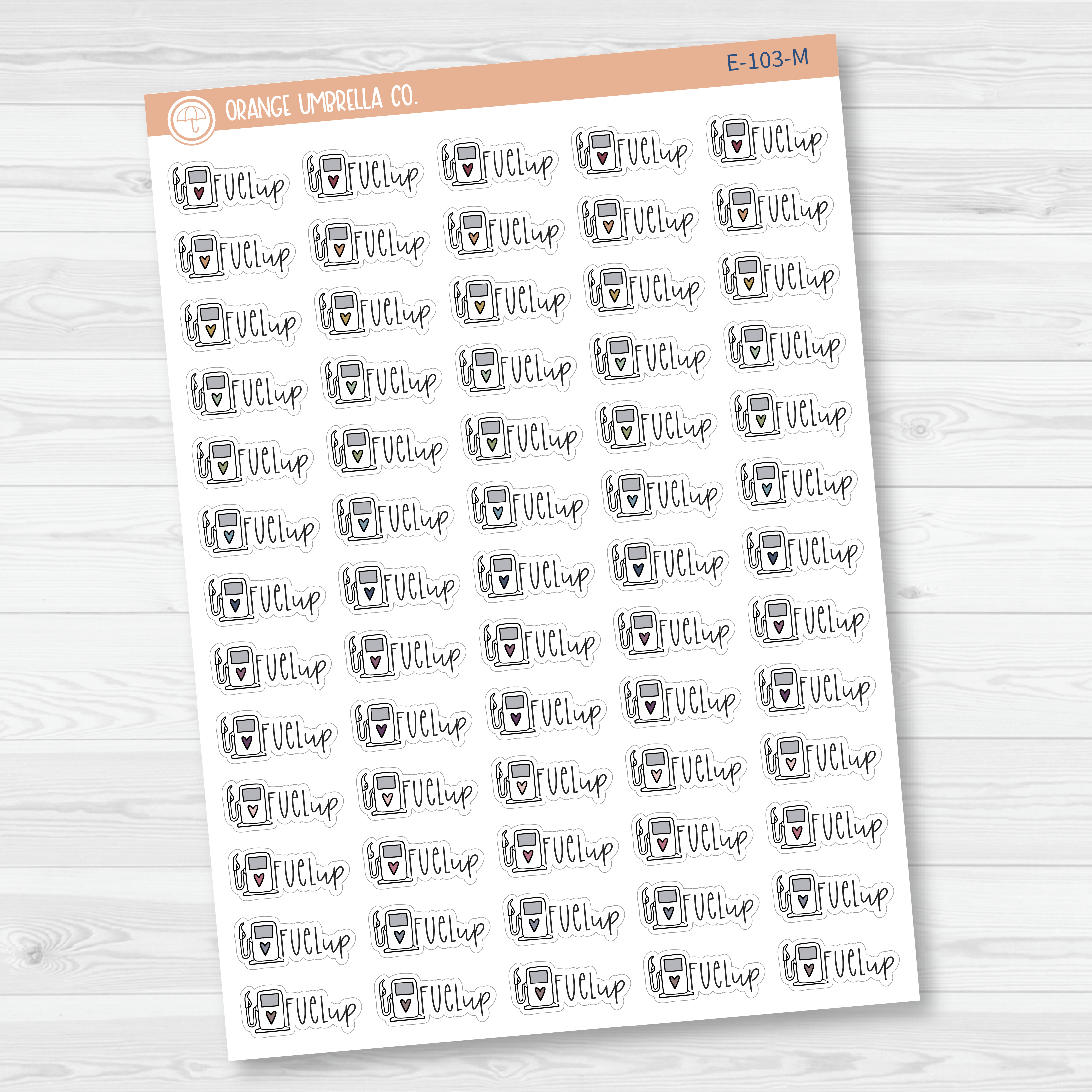 Fuel Up Icon Script Planner Stickers | FC12 | E-103