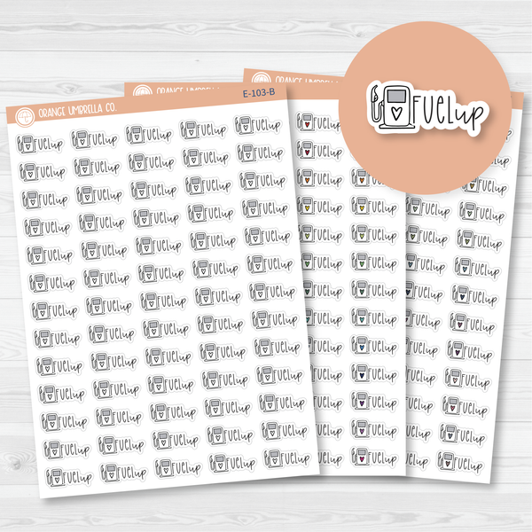 Fuel Up Icon Script Planner Stickers | FC12 | E-103