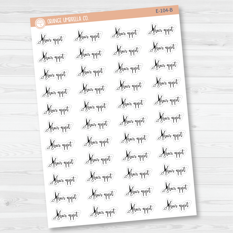 Hair Appt Script Planner Stickers | F2 | E-104