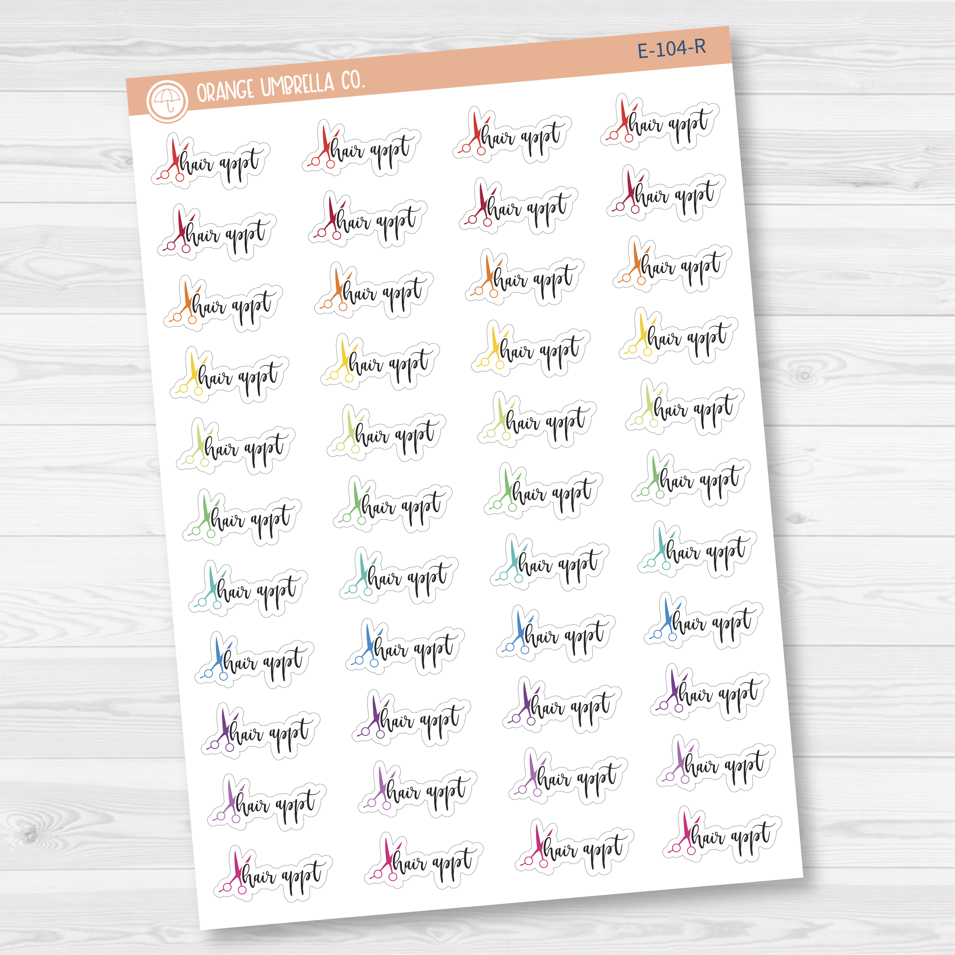 Hair Appt Script Planner Stickers | F2 | E-104