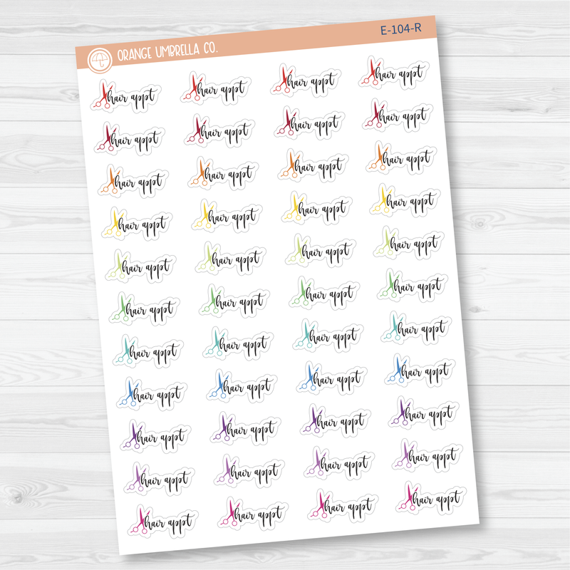 Hair Appt Script Planner Stickers | F2 | E-104