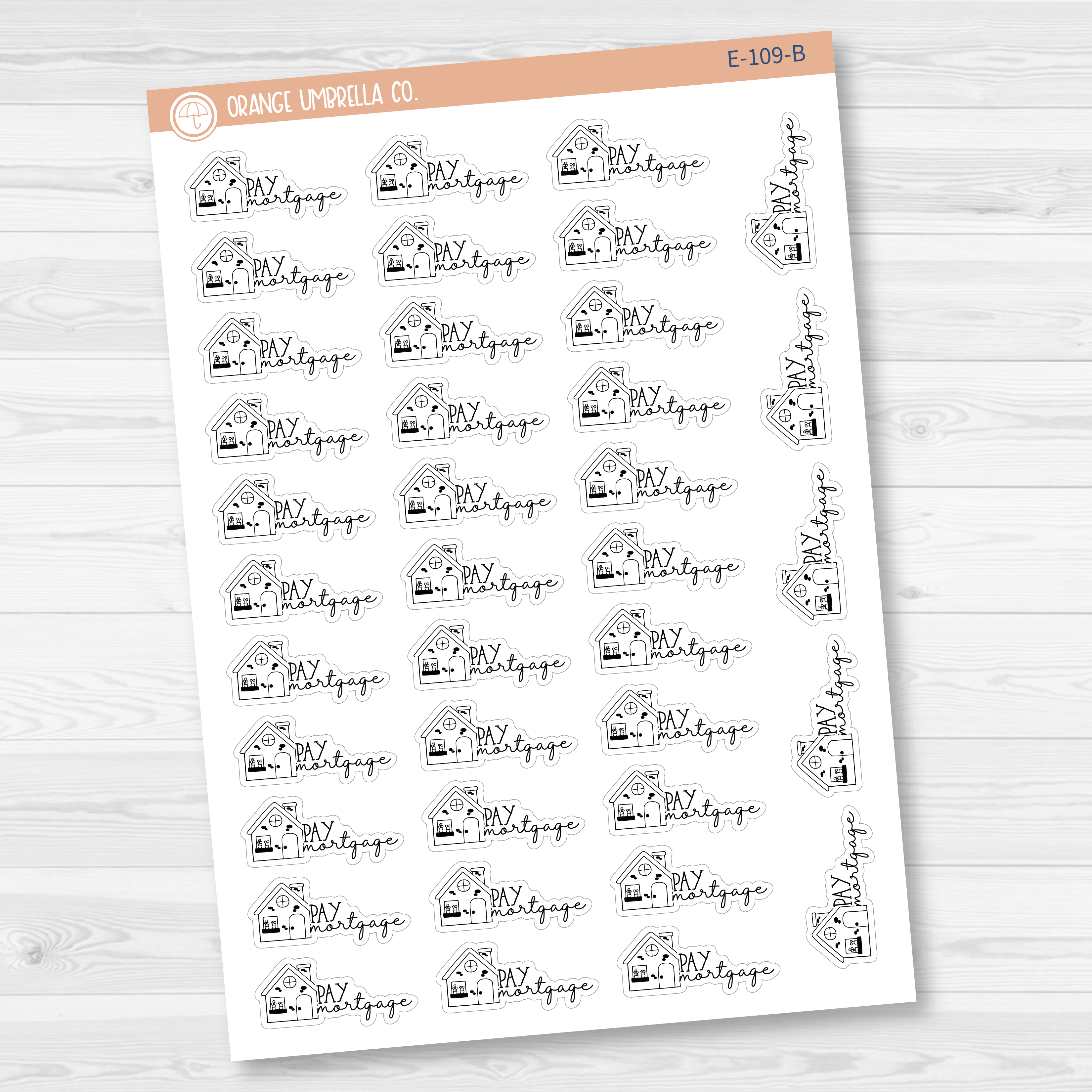 Pay Mortgage Icon Script Planner Stickers | FC11 | E-109