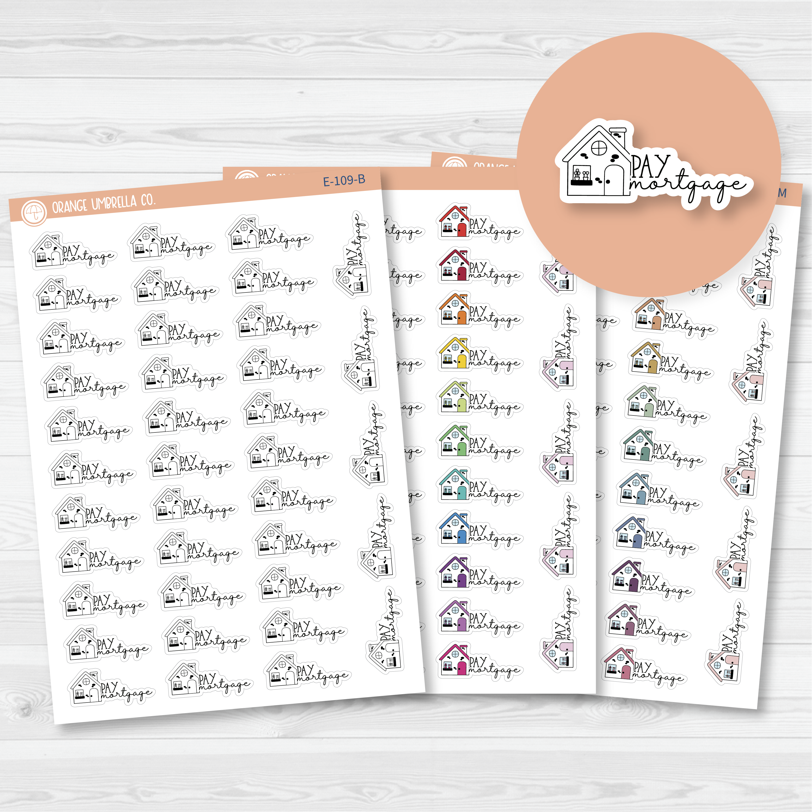 Pay Mortgage Icon Script Planner Stickers | FC11 | E-109