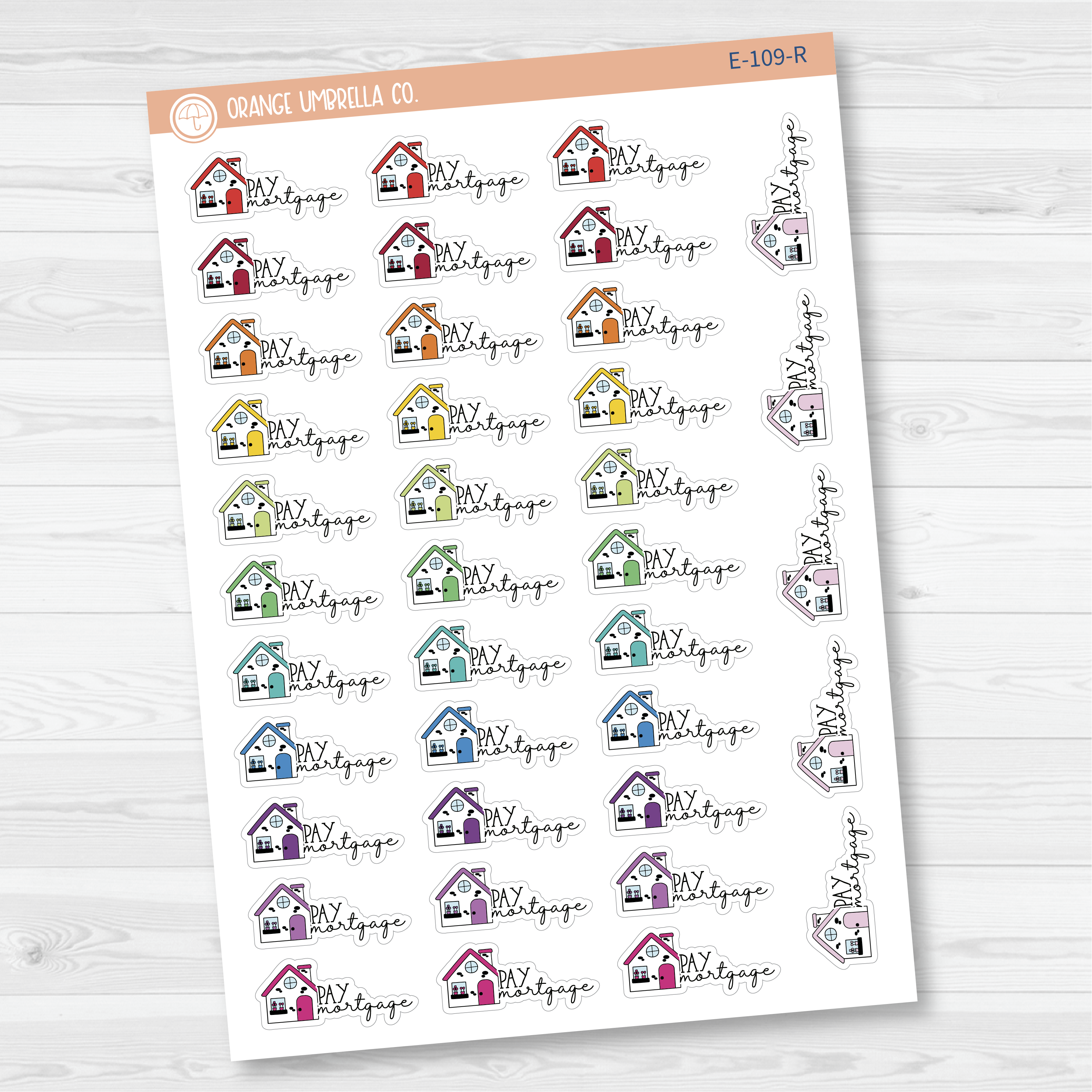 Pay Mortgage Icon Script Planner Stickers | FC11 | E-109