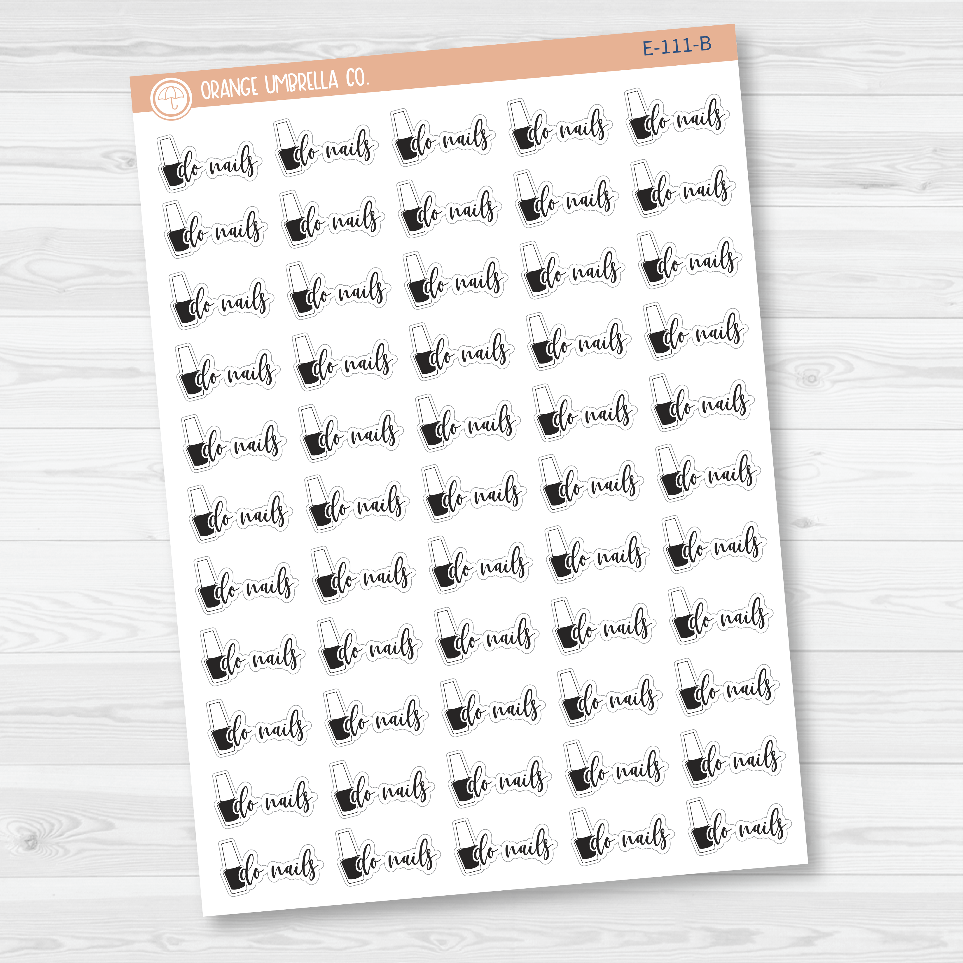 Do Nails Icon Script Planner Stickers | F2 | E-111