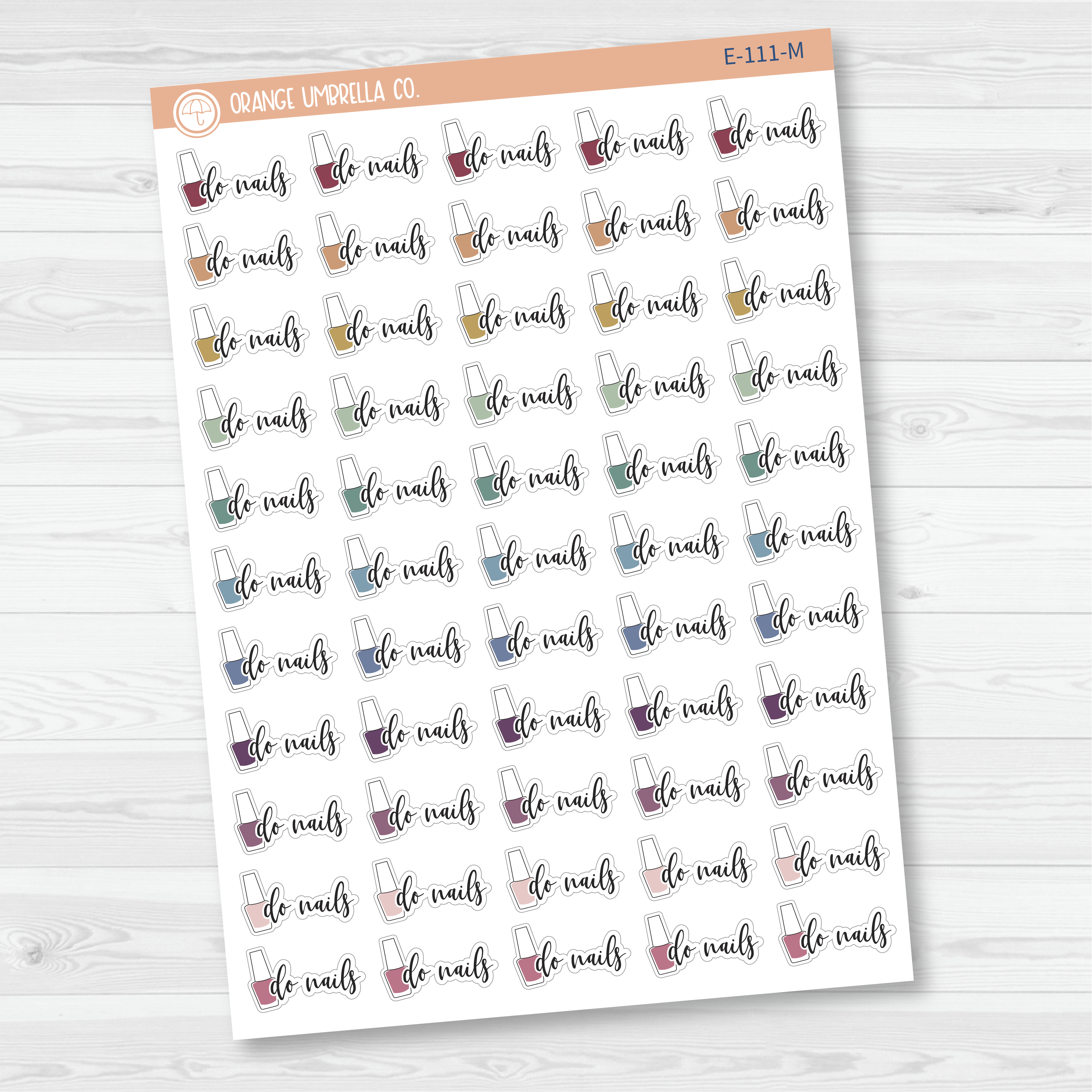 Do Nails Icon Script Planner Stickers | F2 | E-111
