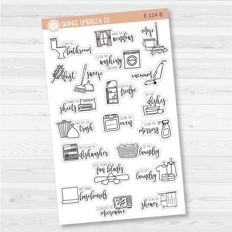 Cleaning Icon Script Planner Stickers | F7  | E-114