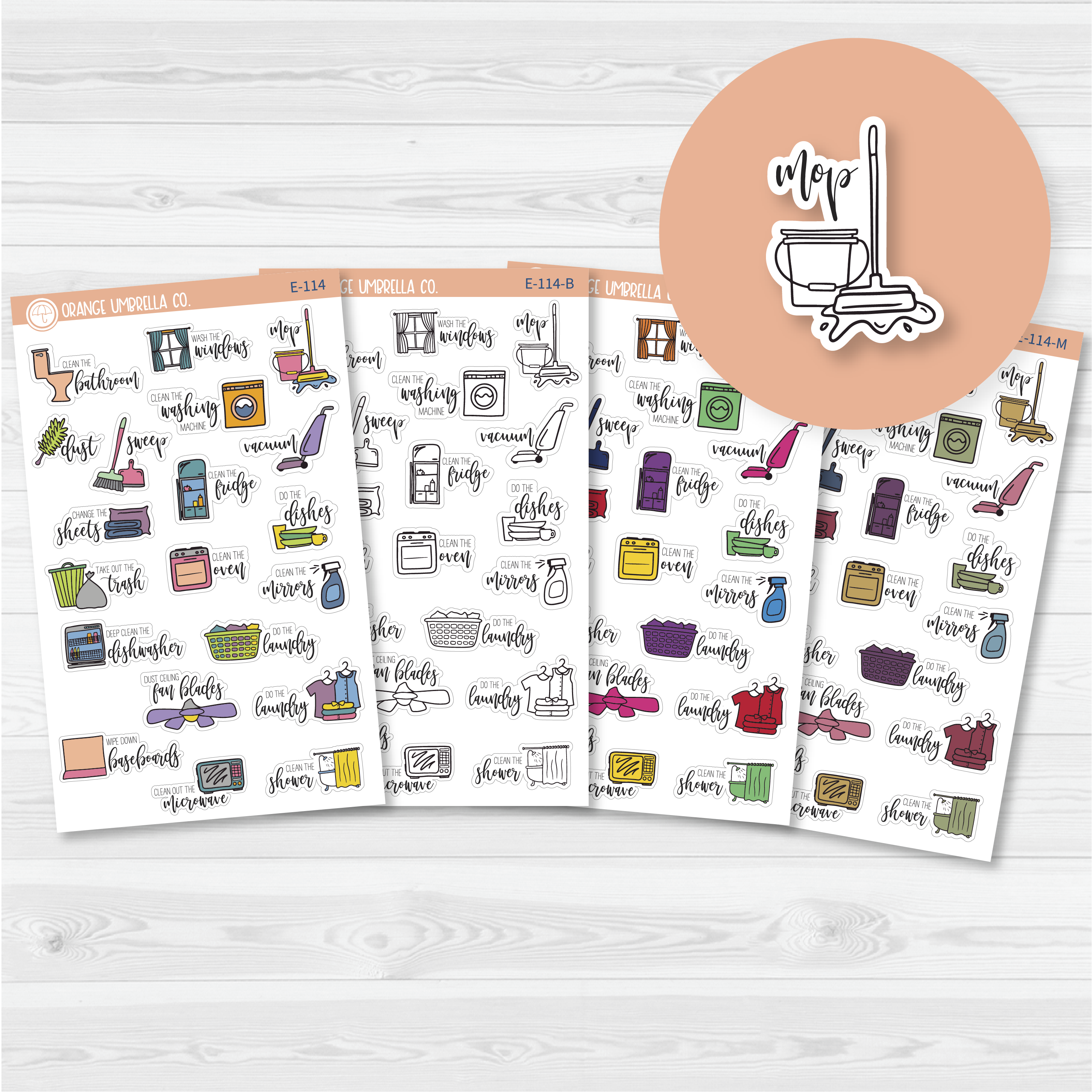 Cleaning Icon Script Planner Stickers | F7  | E-114