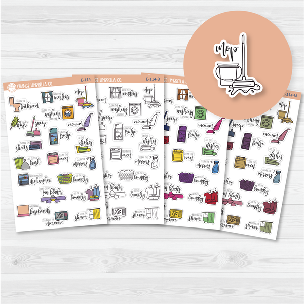 Cleaning Icon Script Planner Stickers | F7  | E-114