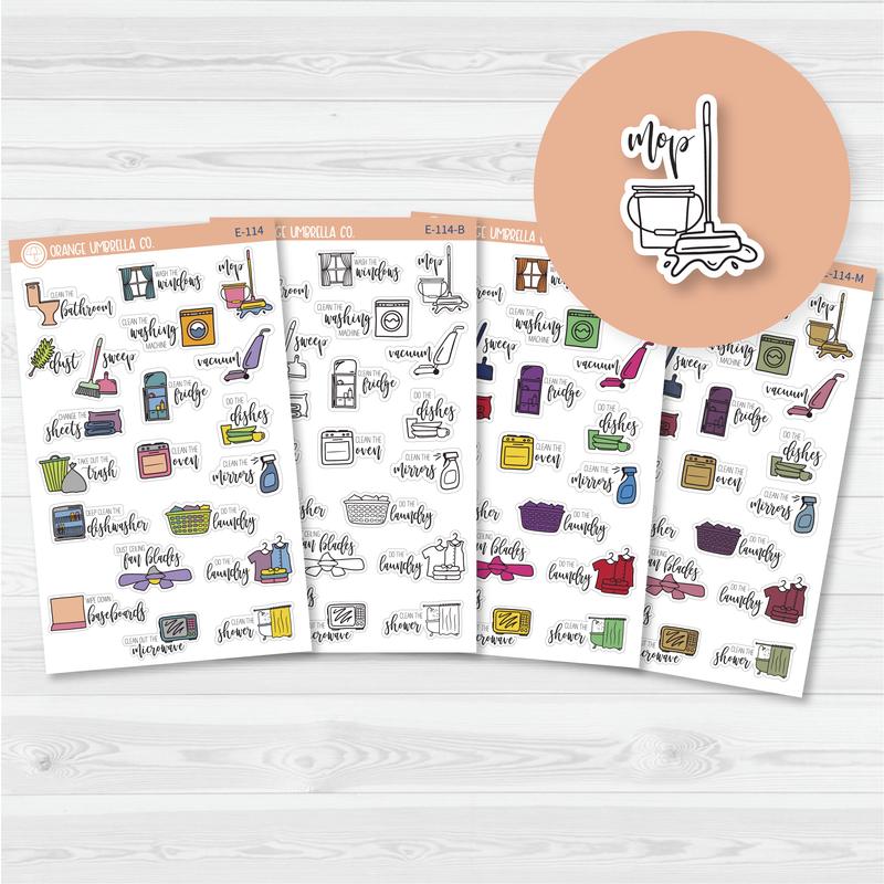 Cleaning Icon Script Planner Stickers | F7  | E-114