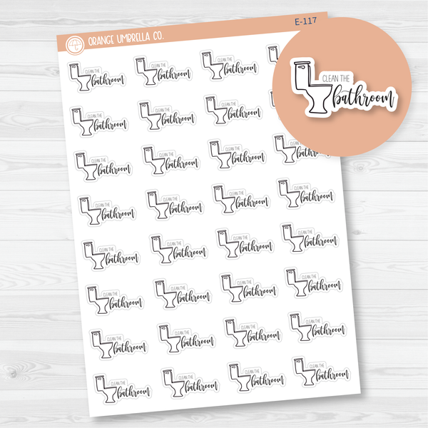 Clean The Bathroom Icon Script Planner Stickers | F2 |  E-117