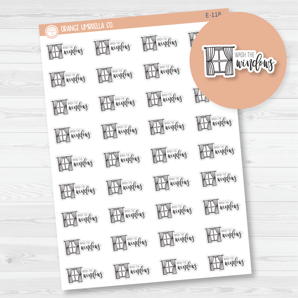 Wash The Windows Icon Script Planner Stickers | F2 |  E-118