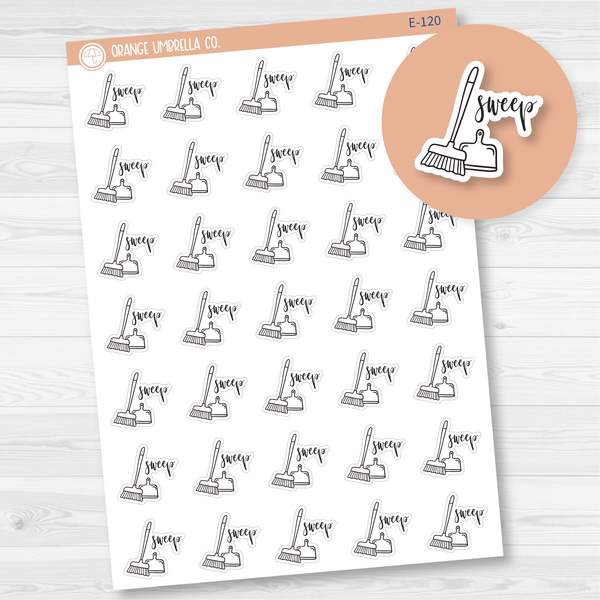 Sweep Icon Script Planner Stickers | F2 | E-120