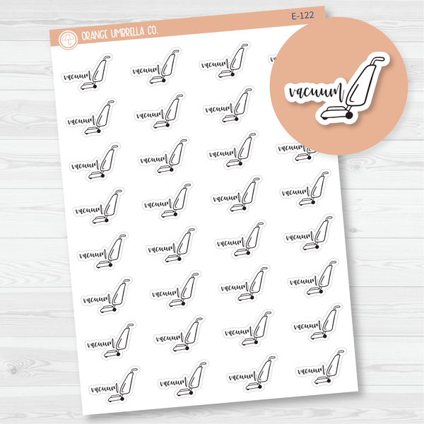 Vacuum Icon Script Planner Stickers | F2 | E-122