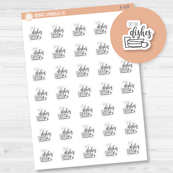 Do The Dishes Icon Script Planner Stickers | F2 |  E-125