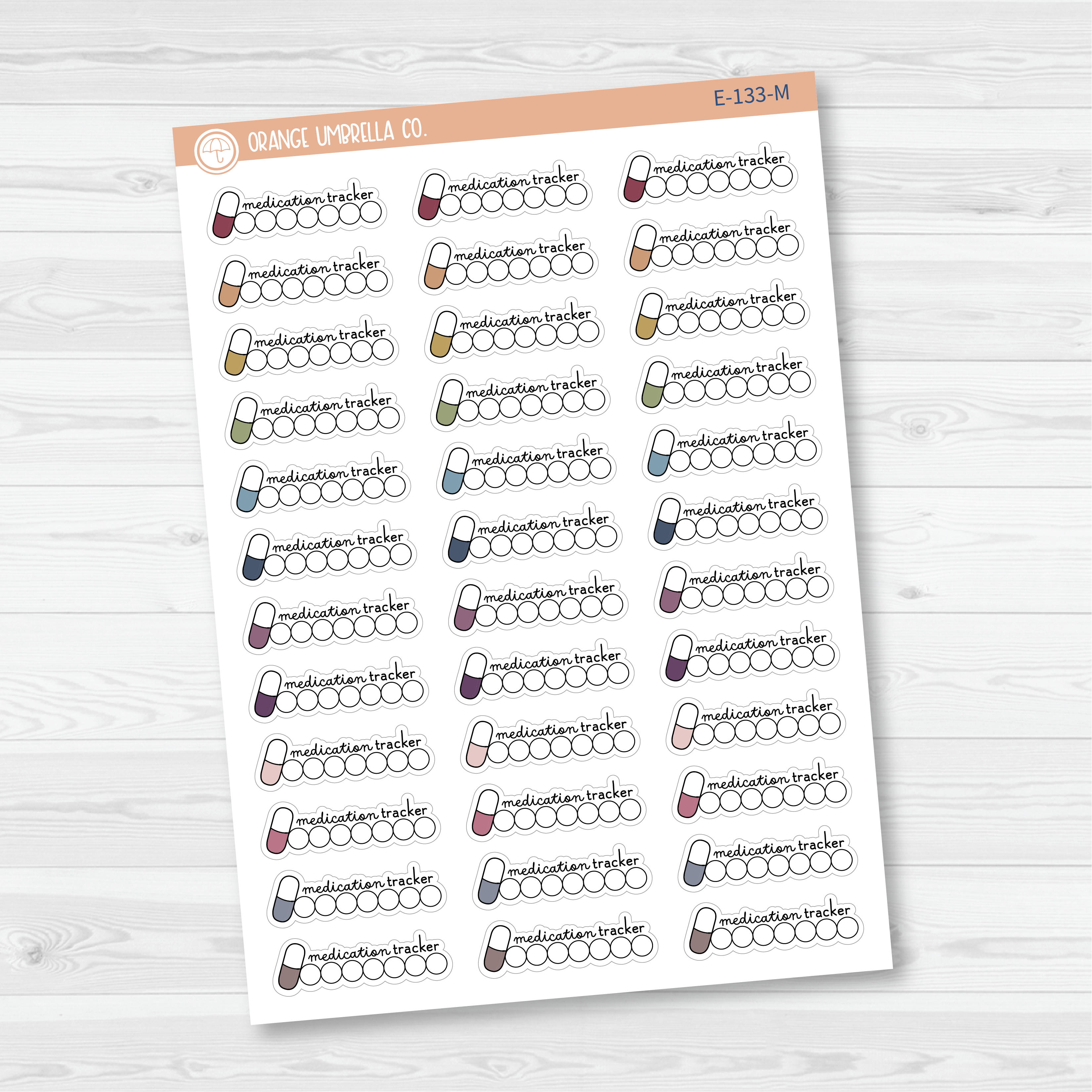 Medication Tracker Planner Stickers | E-133