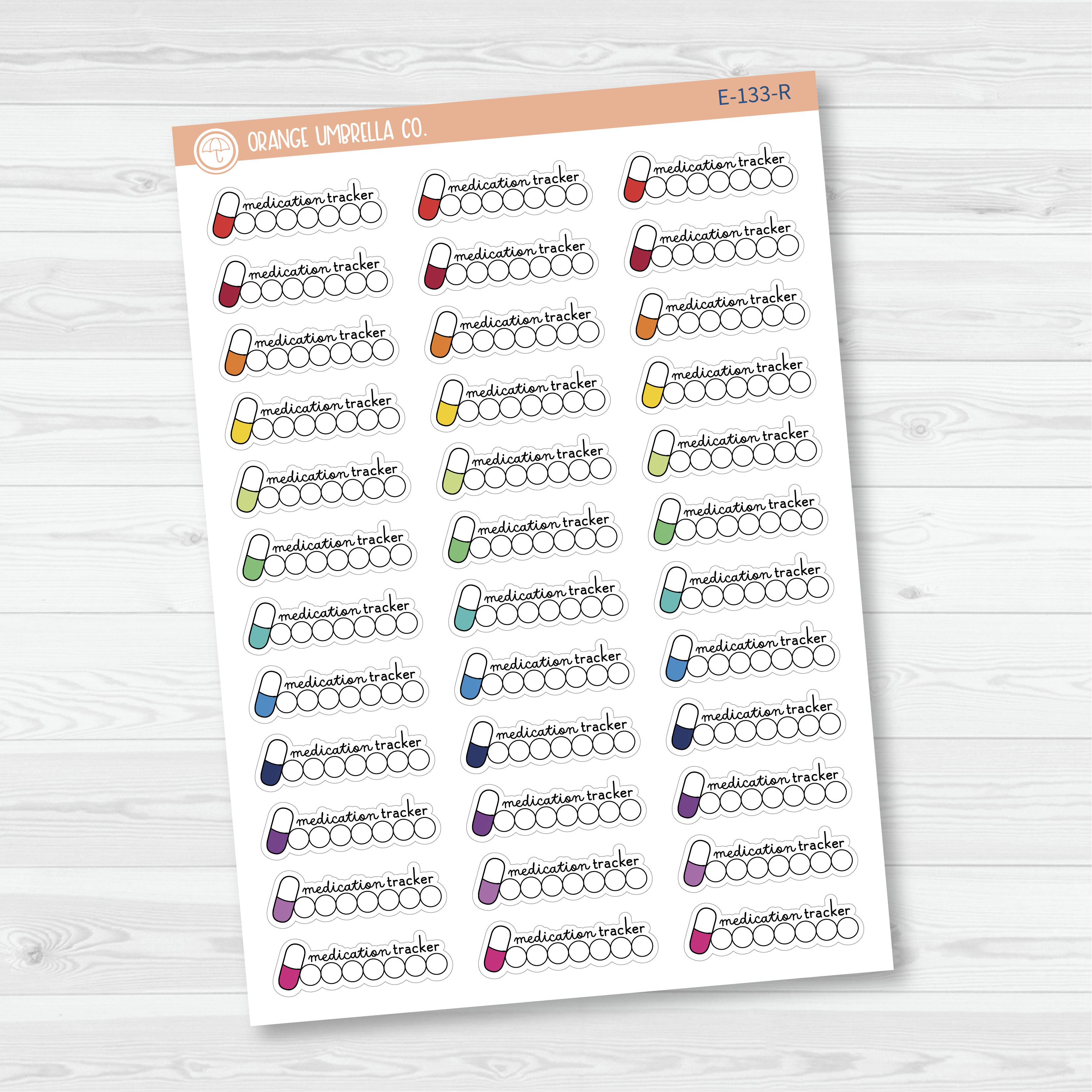 Medication Tracker Planner Stickers | E-133