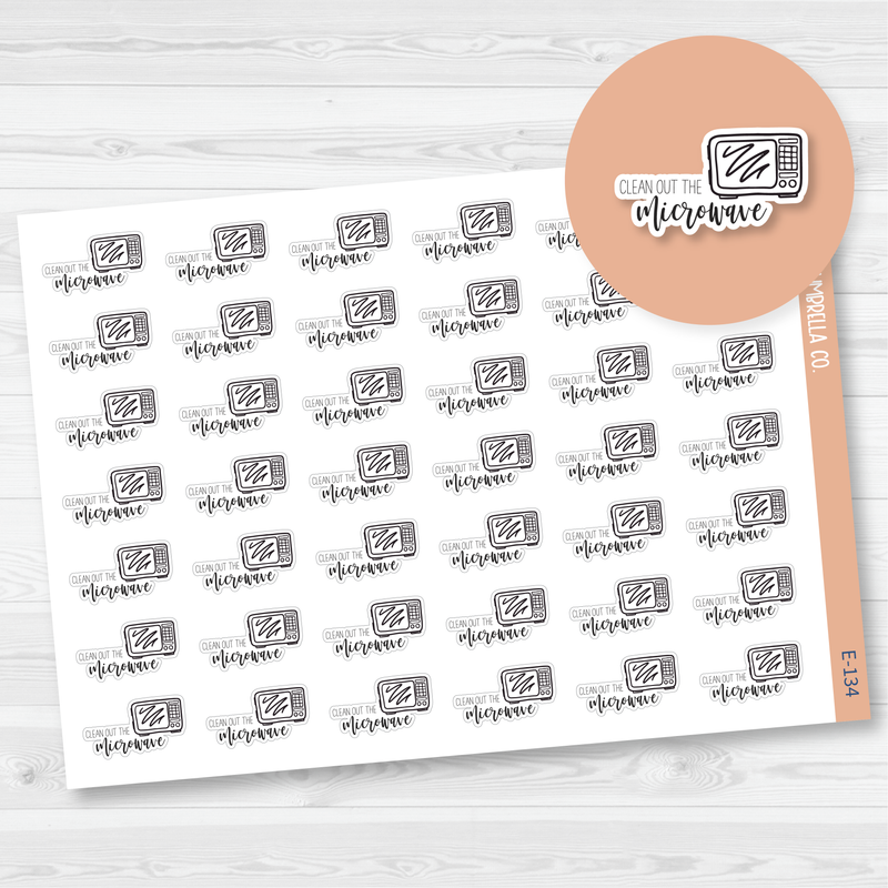 Clean Out The Microwave Icon Script Planner Stickers | F2 |  E-134
