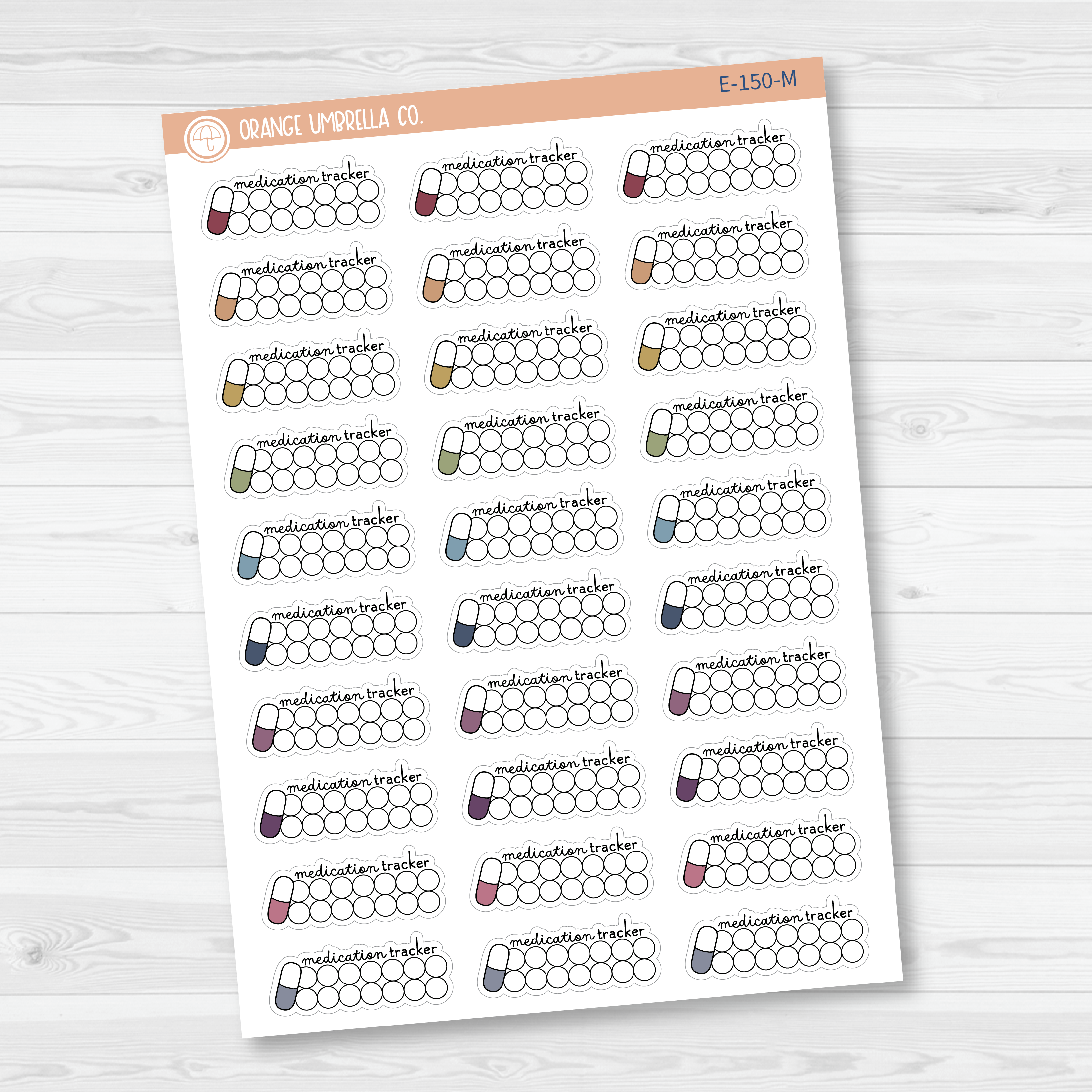 Medication AM/PM Icon Tracker Planner Stickers | E-150