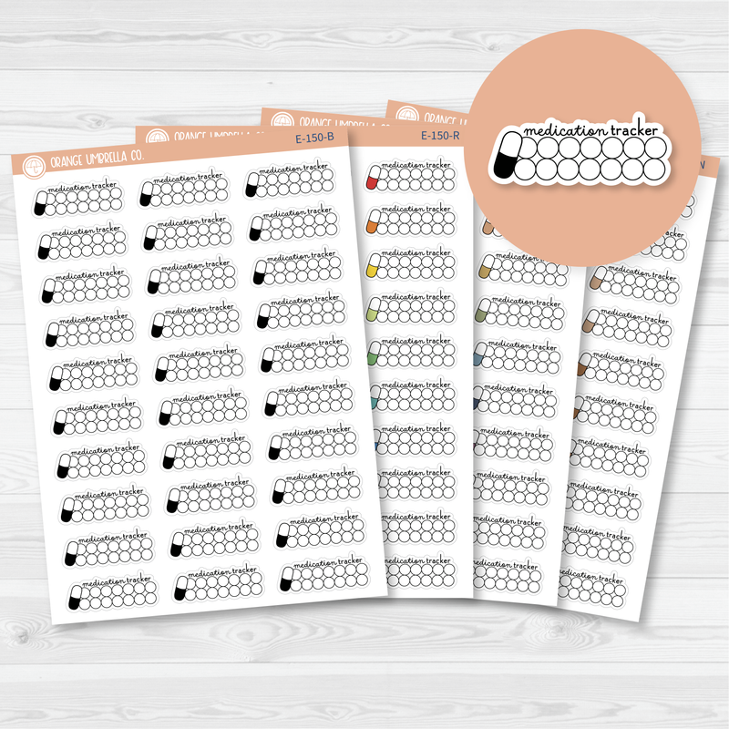 Medication2 AM/PM Icon Tracker Planner Stickers | E-150