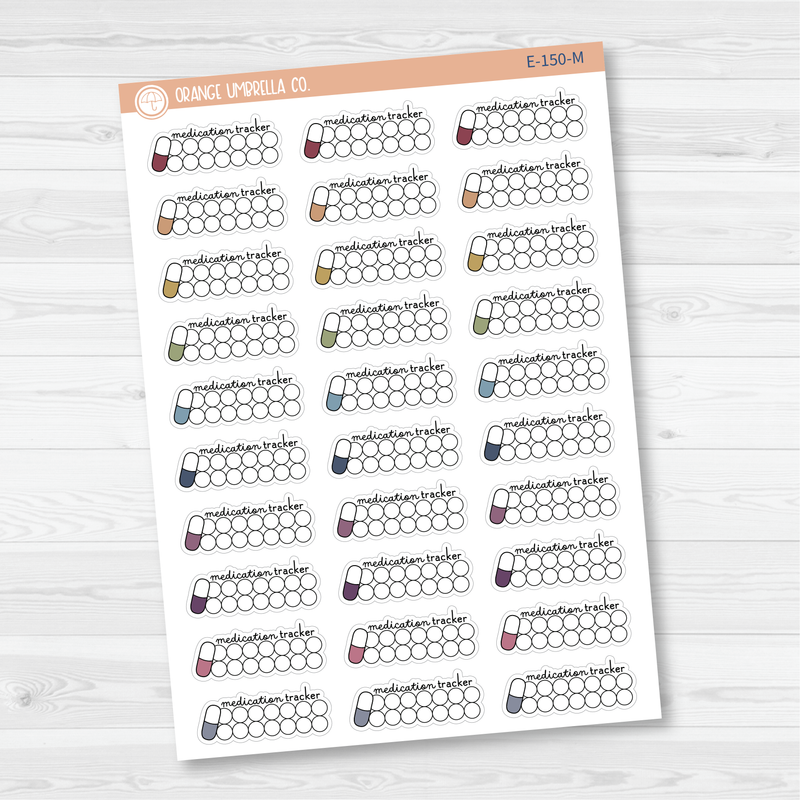 Medication2 AM/PM Icon Tracker Planner Stickers | E-150