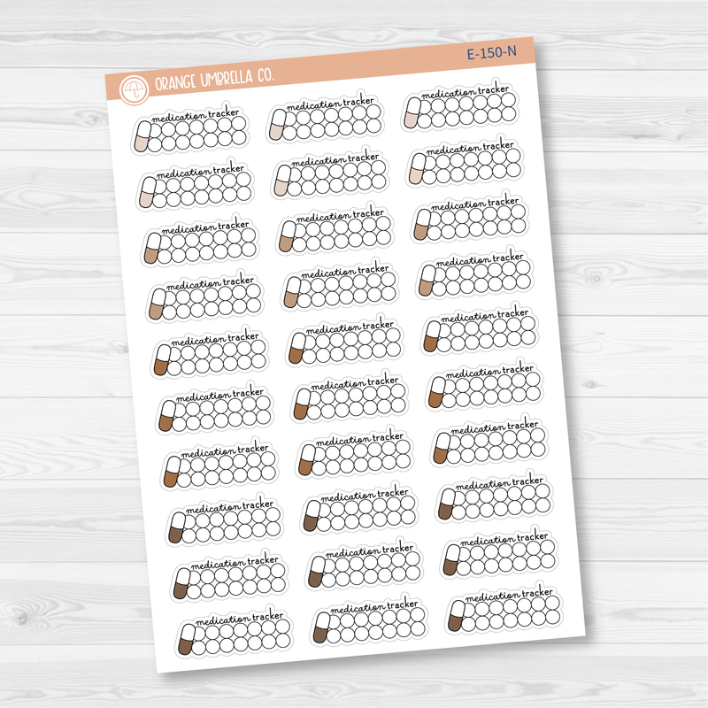 Medication2 AM/PM Icon Tracker Planner Stickers | E-150