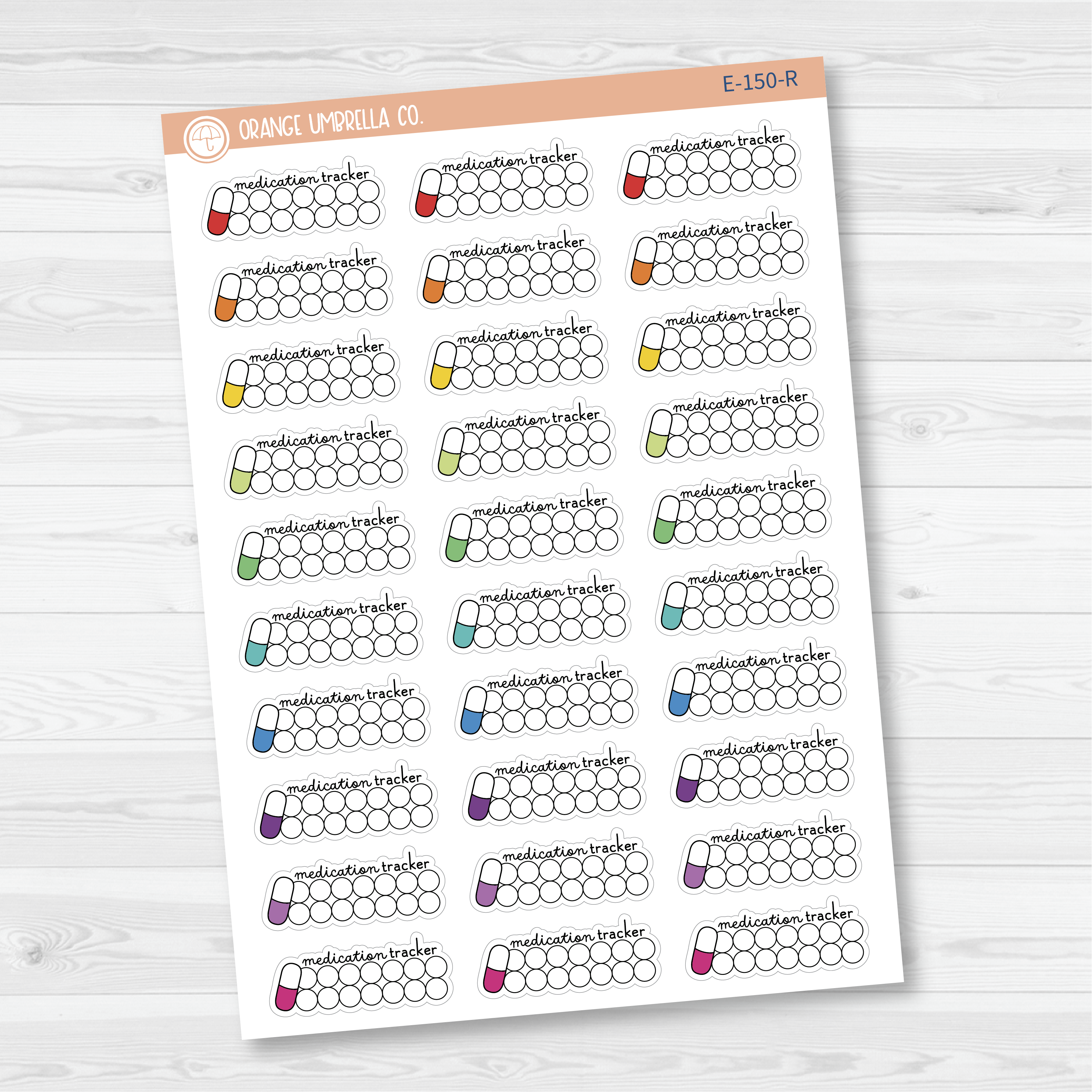 Medication AM/PM Icon Tracker Planner Stickers | E-150