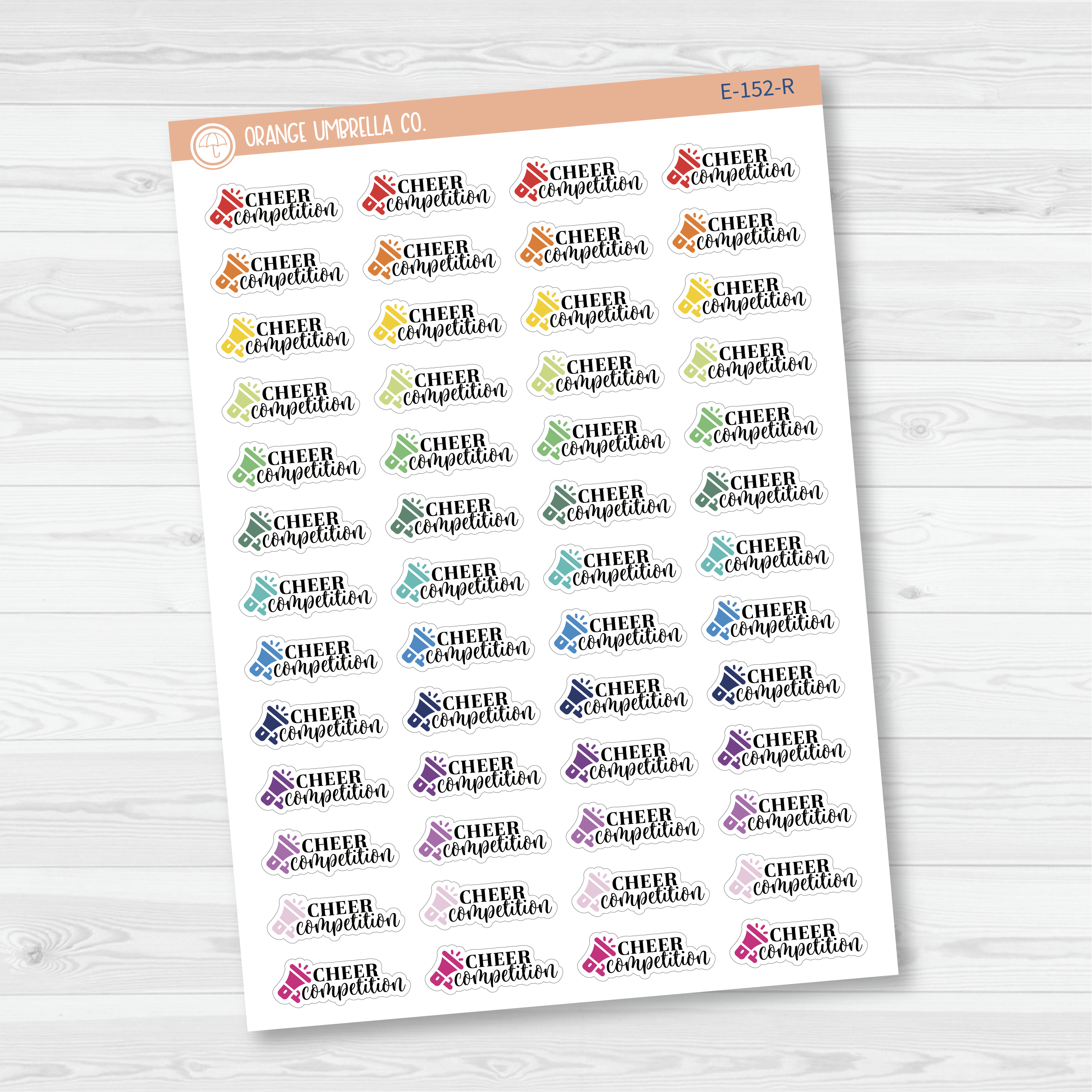 Cheer/Cheerleading Competition Icon Script Planner Stickers | FC10 | E-152