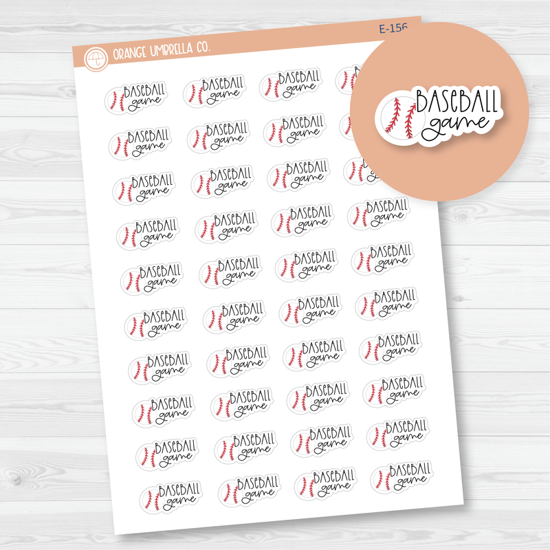 Baseball Game Icon Script Planner Stickers | FC12 | E-156