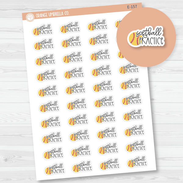 Softball Practice Icon Script Planning Stickers | FC12 | E-157