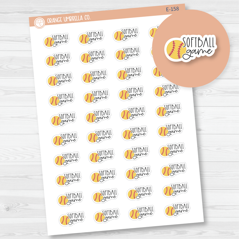 Softball Game Icon Script Planner Stickers | FC12 | E-158