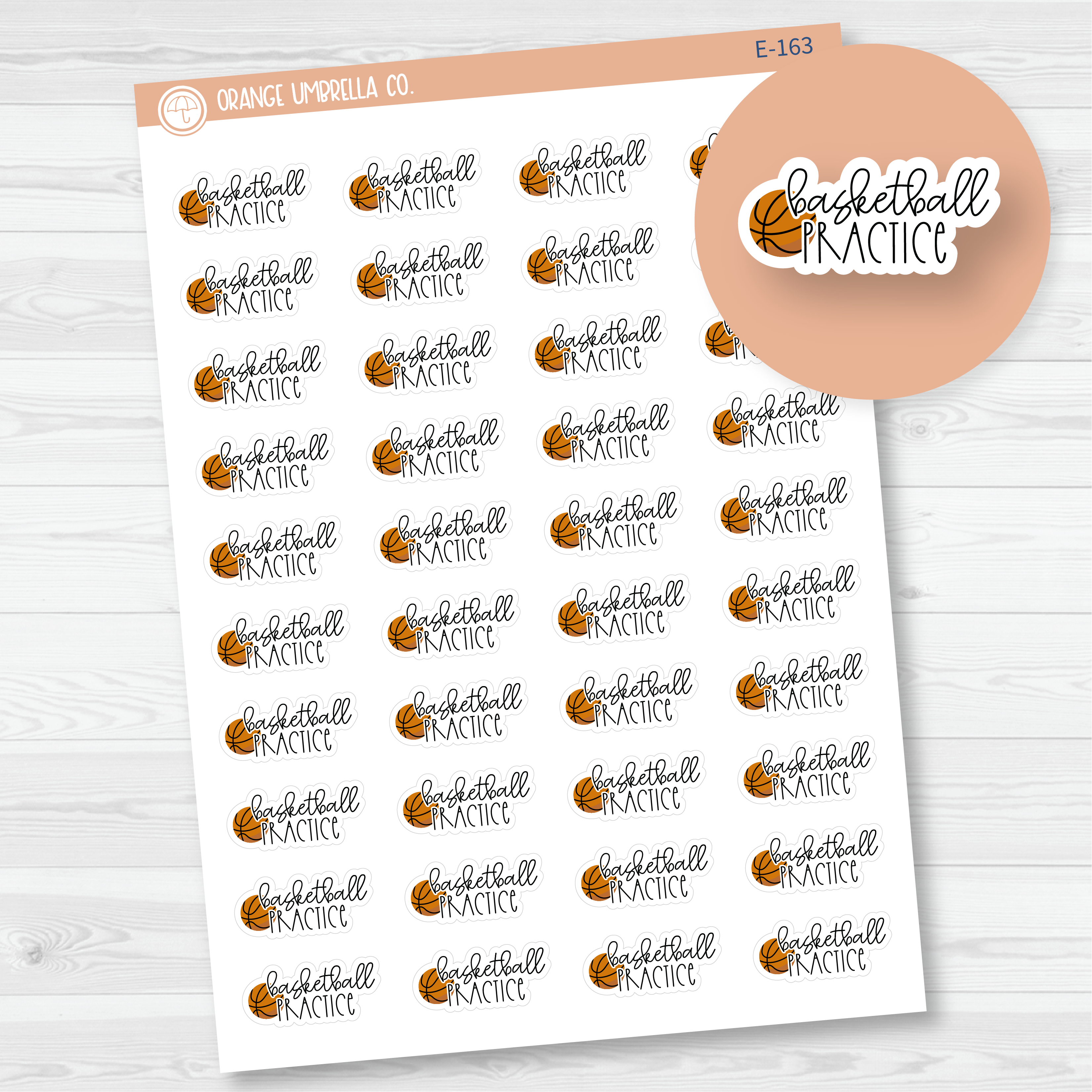 Basketball Practice Icon Script Planner Stickers | FC12 | E-163