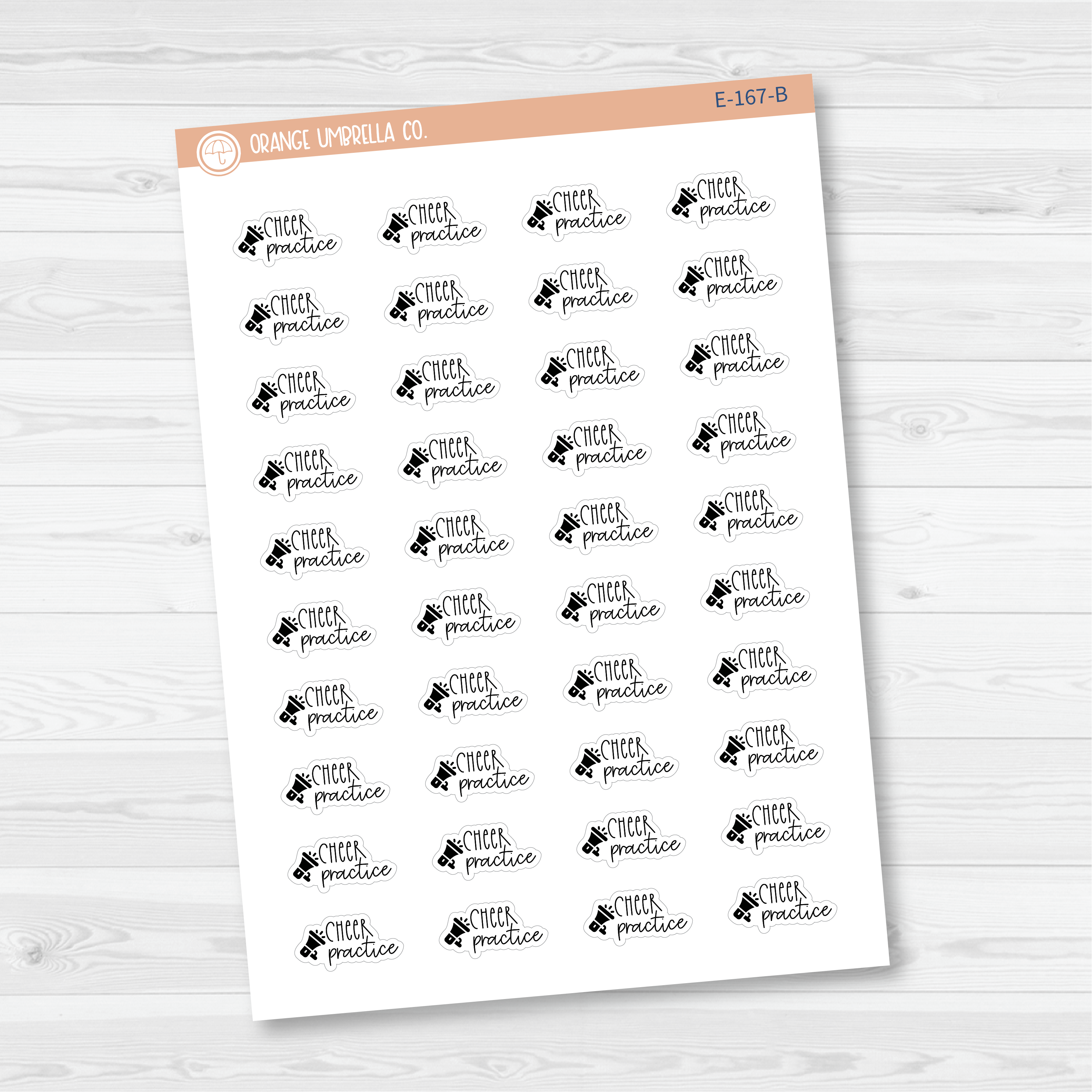 Cheer/Cheerleading Practice Icon Script Planner Stickers | FC12 | E-167