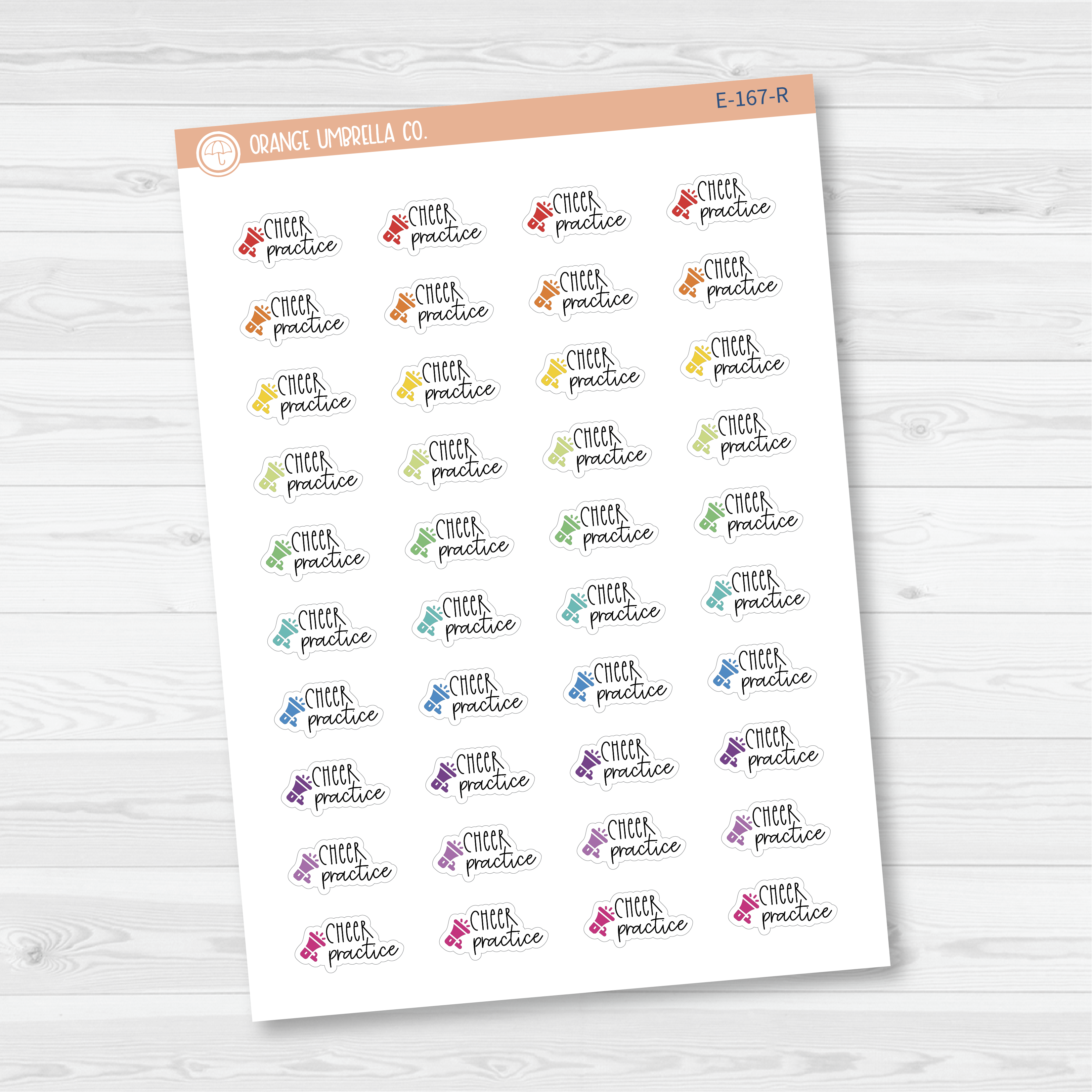 Cheer/Cheerleading Practice Icon Script Planner Stickers | FC12 | E-167