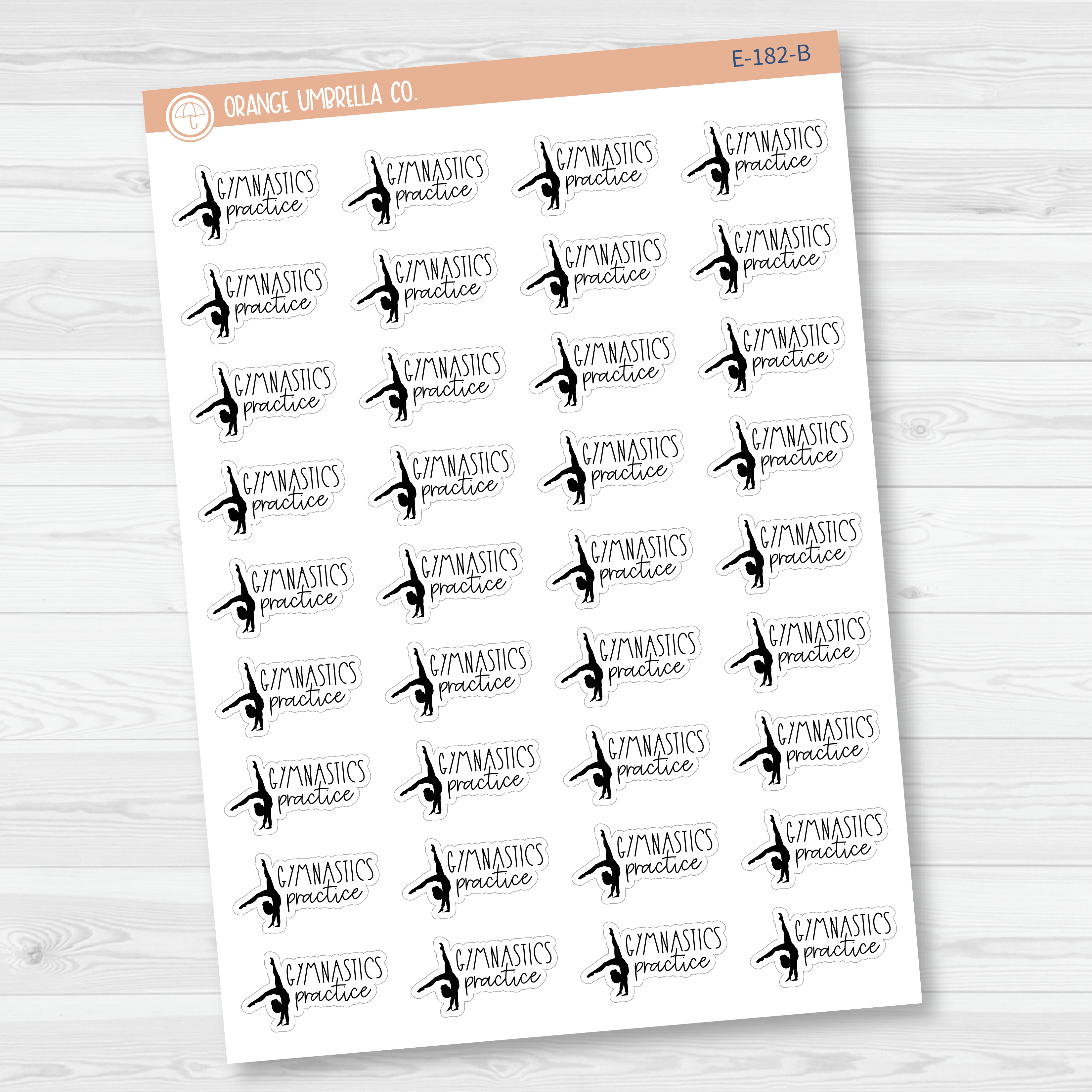 Gymnastics Practice Icon Script Planner Stickers | FC12 | E-182