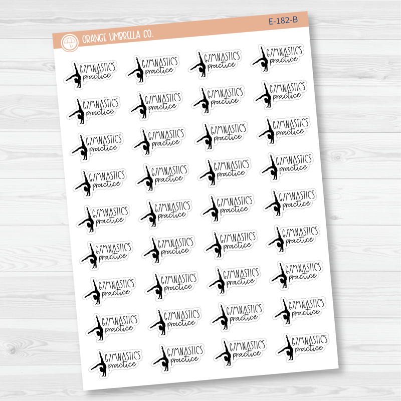 Gymnastics Practice Icon Script Planner Stickers | FC12 | E-182