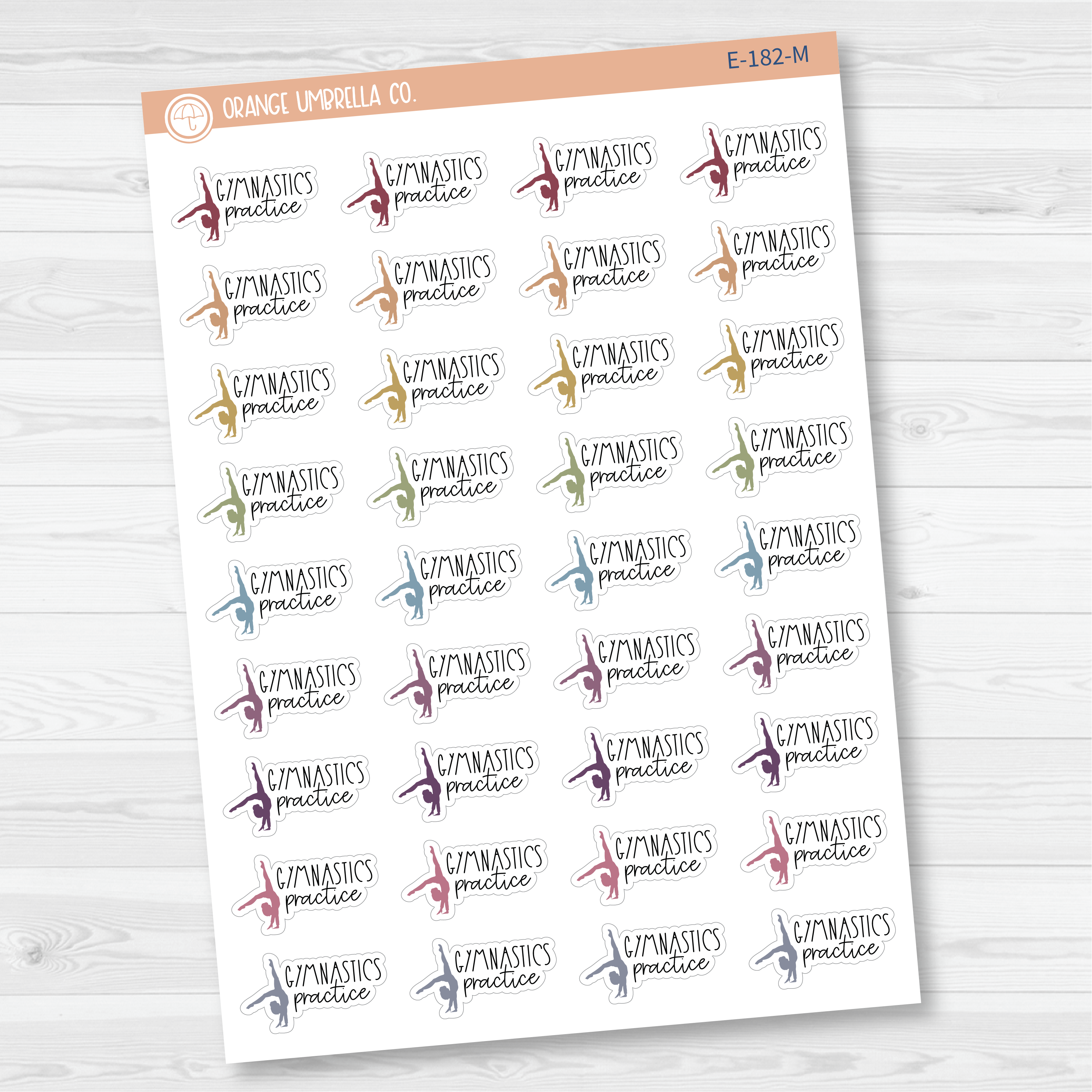 Gymnastics Practice Icon Script Planner Stickers | FC12 | E-182