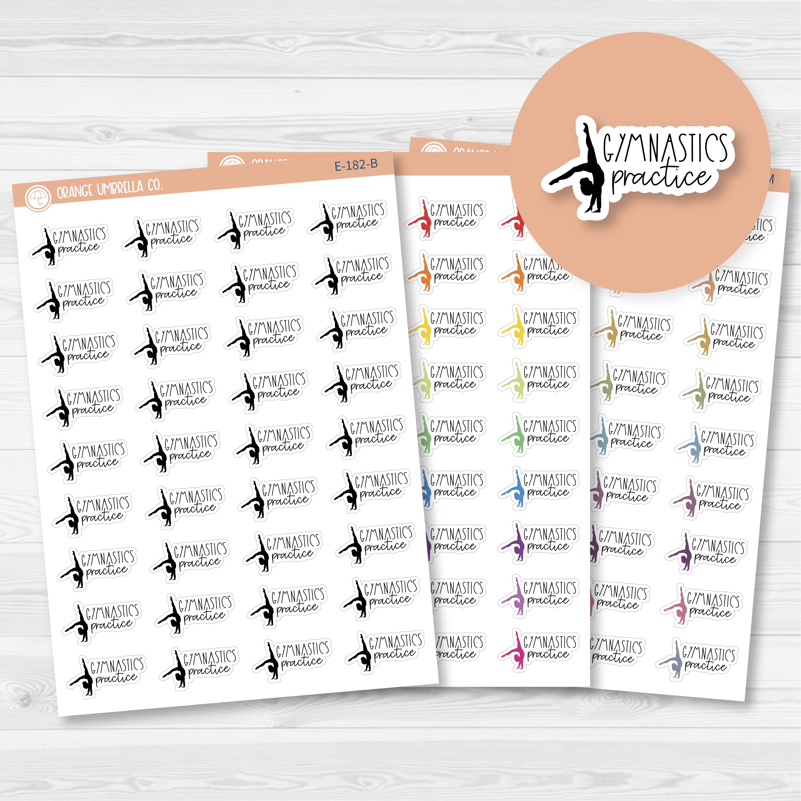 Gymnastics Practice Icon Script Planner Stickers | FC12 | E-182