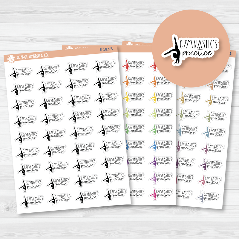 Gymnastics Practice Icon Script Planner Stickers | FC12 | E-182