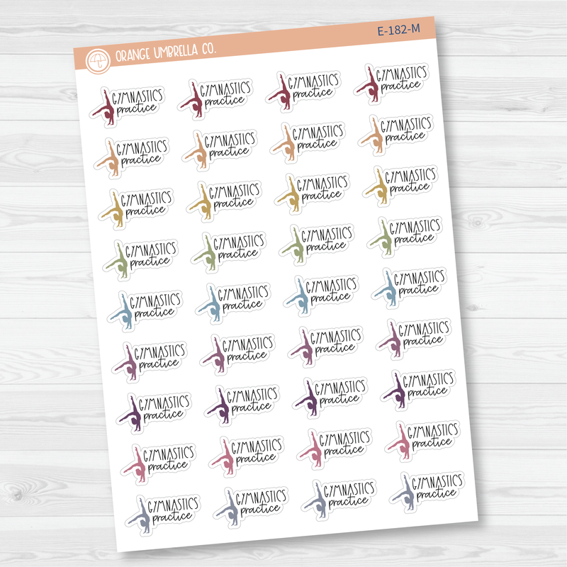 Gymnastics Practice Icon Script Planner Stickers | FC12 | E-182