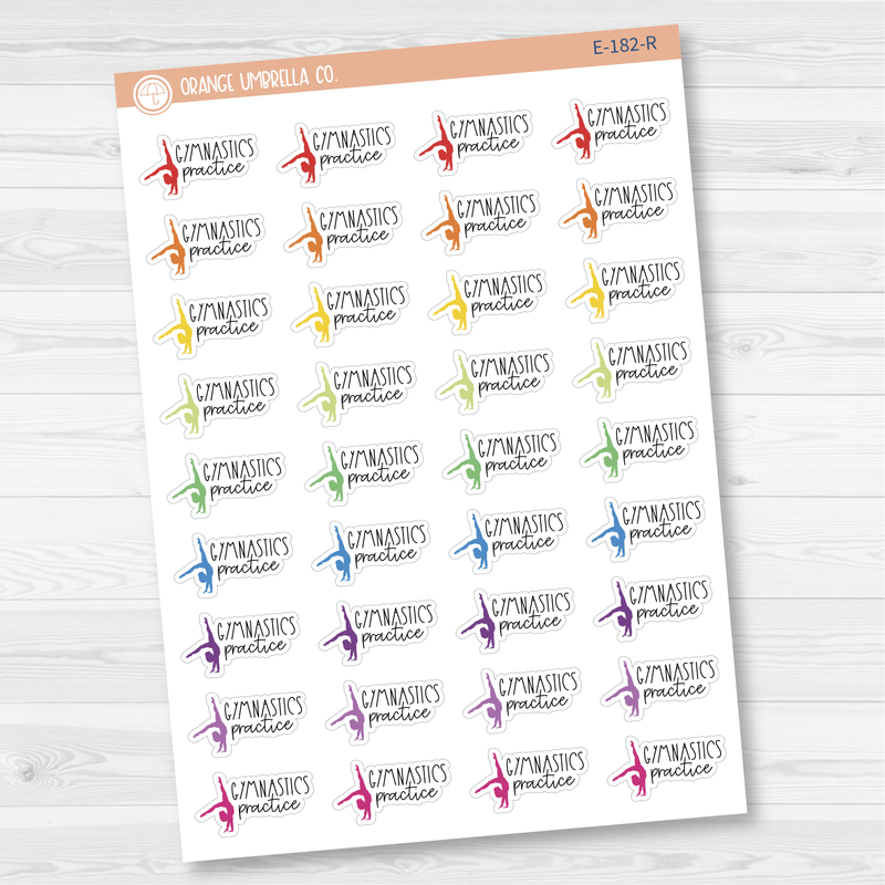 Gymnastics Practice Icon Script Planner Stickers | FC12 | E-182