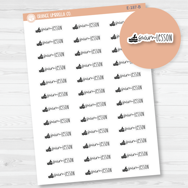 Swim Lesson Icon Script Planner Stickers | FC12 | E-187-B